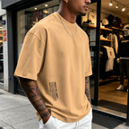 ¡50% DE DESCUENTO AHORA! Camiseta urbana para hombre de corte holgado – mezcla premium de algodón, ajuste oversize casual y estampado gráfico