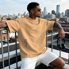 ¡50% DE DESCUENTO AHORA! Camiseta urbana para hombre de corte holgado – mezcla premium de algodón, ajuste oversize casual y estampado gráfico