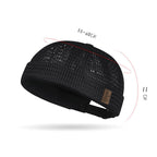 Gorra ligera de malla transpirable, sin visera.