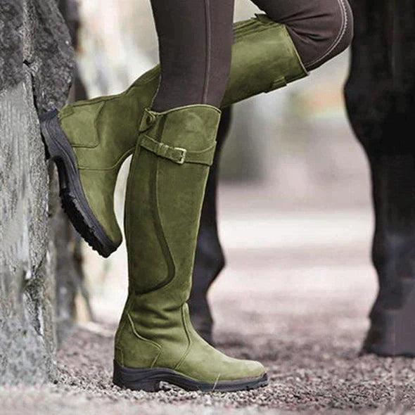 Mabel |Botas de equitación de piel impermeable