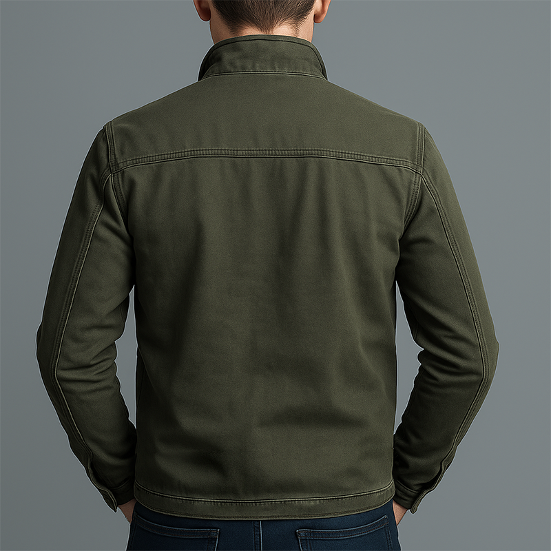 CARLOS™ | Chamarra Vintage de Algodón con Cremallera