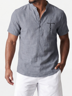 Alejandro™ | Camisa elegante de manga corta con cuello alto