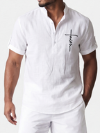 Alejandro™ | Camisa elegante de manga corta con cuello alto