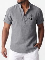 Alejandro™ | Camisa elegante de manga corta con cuello alto